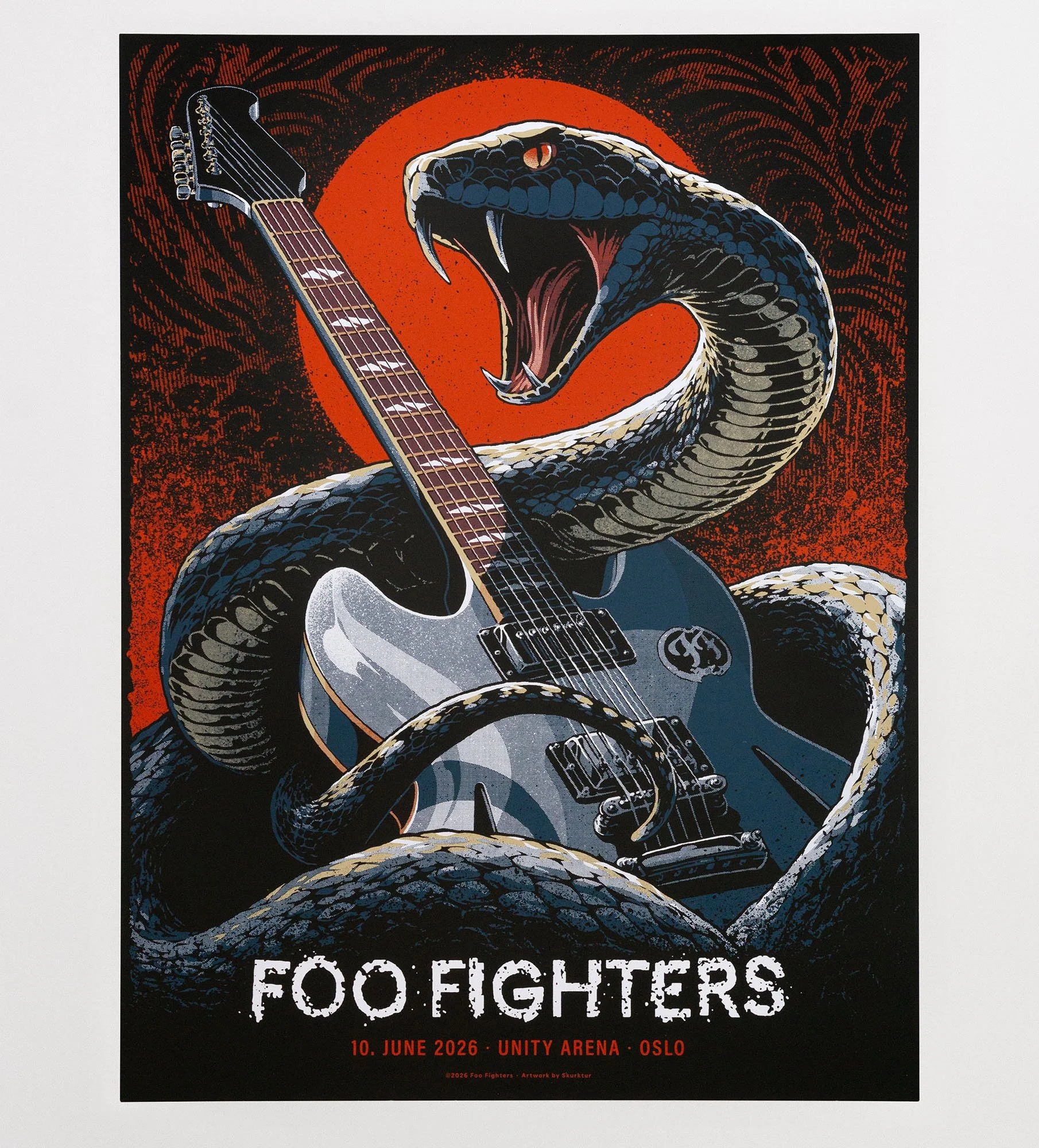 シルクスクリーンポスFOOFIGHTERS フレーム付き Foo Fighters — Skurktur